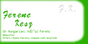 ferenc kesz business card